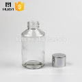 120ml clear empty foundation glass bottle with abs plastic cap